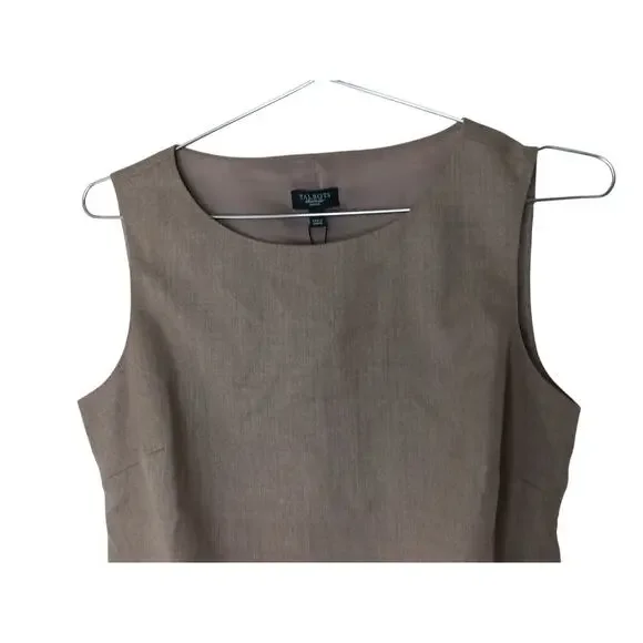 New Talbots Sleeveless Top Brown Lined Blouse Wool Blend Career Classic 4P - Picture 4 of 10
